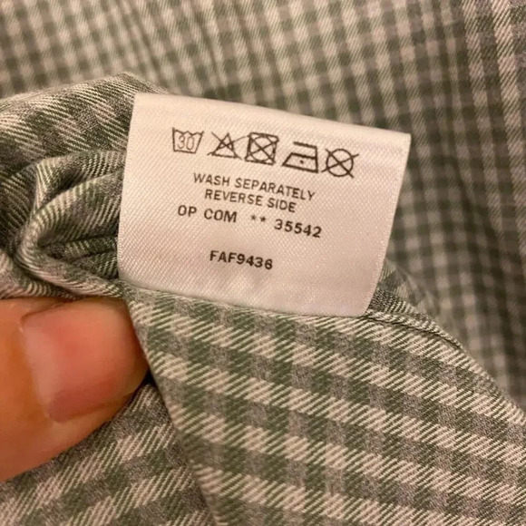Loro Piana Collared Button Down Checkered Long Sleeve Green Size Medium - Picture 8 of 10